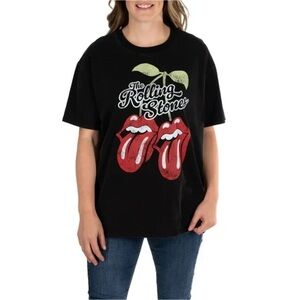 Licensed The Rolling Stone Women's Relaxed Fit Graphic Short Sleeve Tee